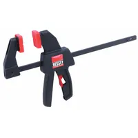 BESSEY Trigger Clamp: Soft-Touch Grooved, 5 in Max Jaw Opening, 3 in to 7 3/8 in, 1 3/4 in Throat Dp (MPN EHKMICRO)