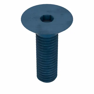 METRIC BLUE Socket Flat Head Screw: M10x1.50 Thread Size, 35 mm Lg, Flat, Blue Phosphate - Flat Head Socket Cap Screws