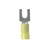 PANDUIT StrongHold(TM) EV10-14FB-Q Loose Piece Fork: Yellow, Vinyl, 1/4 in Stud Size, Std Fork