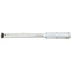 This interchangeable head torque wrench provides a torque range of 15 ft-lb to 75 ft-lb. It is used for precise tightening of fasteners in industrial assembly, maintenance, and repair applications where accurate torque control is required.
