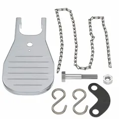 This foot pedal kit is constructed of stainless steel and is compatible with any Bradley standard cast pedestal fixture. It enables hands-free operation of eyewash stations, allowing users to activate the flow without using their hands. Typical applications include industrial and laboratory settings where immediate eye flushing may be required.