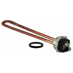 Replacement heating element for water heaters. Constructed for direct immersion in water tanks. Suitable for residential and commercial water heating systems.