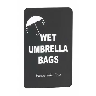 GLARO Wet Umbrella Bag Sign: 11 in Ht, 7 in Wd (MPN S117BK) - Wet Umbrella Bag Signs