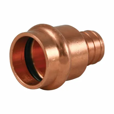 NIBCO Press System 3/4 in CTS x 3/4 in Pipe Press-fit x Barbed Adapter, Copper - Plumbing Copper & Bronze Press Tube Fittings