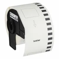 Continuous Label Stock: 2 13/32 in x 100 ft, Paper, White (Matte), Indoor (MPN DK2205)