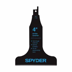 Reciprocating saw scraper blade made of alloy steel. Designed for scraping applications such as removing flooring, tile, adhesive, and paint. Compatible with standard reciprocating saws.