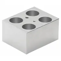LW SCIENTIFIC Heat Block: Metal, 3 3/4 in Overall Wd, 3 in Overall Lg, 4 Wells, 29 mm Well Dia (MPN DBP-04PL-5077)