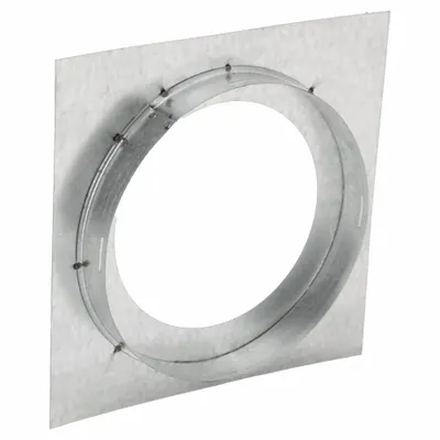 AMERI-VENT Firestop Support Plate: 6 in Duct, 26 ga Base Thick, Steel, 1 3/8 in Base Ht - Ceiling & Floor Firestop Supports