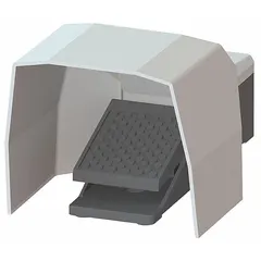 The SIEMENS 3SE2 Series single-pedal foot switch (MPN 3SE29031AA20) is an electrically corded momentary-action switch with 2NO/2NC contacts and a 4.92 ft cord. It includes a foot guard to prevent accidental activation. Typical applications include machine start/stop circuits, assembly line operations, and other industrial control tasks requiring hands-free actuation.