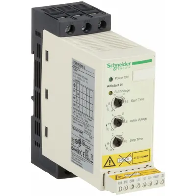 SCHNEIDER Soft Start: 200-240V AC, 6 A Output Current, With Bypass, IP00/NEMA 1 - Schneider Altistart ATS 01