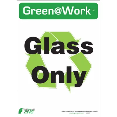 ZING Social Distancing Adhesive Sign: Plastic, Adhesive Sign Mounting, Not Retroreflective - Green@Work: Glass Only Signs
