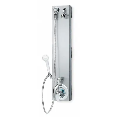 BRADLEY Shower Faucet Panel: S23, 37 5/8 in Overall Ht, 6 3/4 in Overall Wd - Shower Faucet Panels with Fixed & Handheld Showerheads