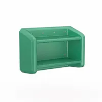 CORTECH Wall Shelf/Coat Rack: Green, 24 in Overall Ht, 35 in Overall Wd, 15 in Overall Dp, 2 Shelves (MPN 7614GN)