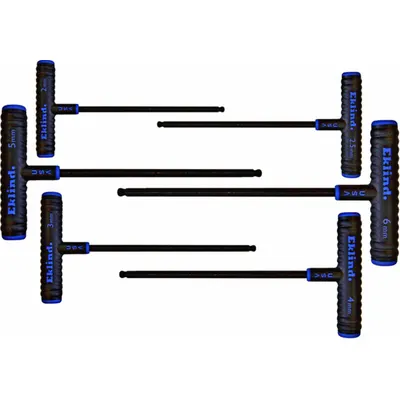 EKLIND Hex Key: 6 - 10 Pieces, Power-T, T, Metric, Single Ball End, Long, 6 Pieces - T-Shaped Hex Key Sets