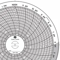 GRAPHIC CONTROLS Circular Paper Chart: Dickson, -18°C to 37°C, Chart 209, Dickson, Universal, 60 PK