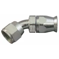 This reusable hydraulic hose fitting features an inverted flare x hose connection type with a 5/8"-18 thread size and a 5/8 in x 3/8 in fitting size. Designed for -6 hose dash size, it is compatible with hose series 2807. The brass and steel construction provides a field-serviceable connection for industrial hydraulic systems