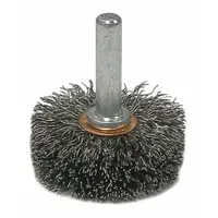WEILER Wire Wheel Brush: Crimped Steel, 1 3/4" Dia x 1/2" Wd, 1/4" Shank, 0.006" Fill (MPN 17605)