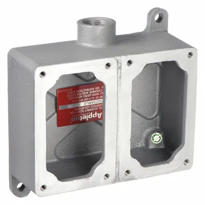 APPLETON ELECTRIC Mounting Body: 2 Gangs, Copper-Free Aluminum, 3/4 in Hub Size - 2-Gang Hazardous Location Electrical Boxes