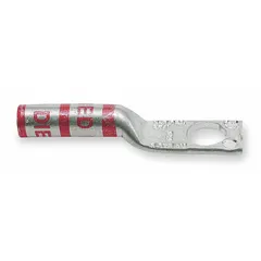 One-hole, long-barrel aluminum compression lug for terminating 4/0 AWG solid or stranded wire. Features a 5/16 in stud size. Suitable for use in panel boards, switchgear, and motor control centers.