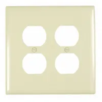 LEGRAND Wall Plate: Duplex Outlet, 2 Gang, Ivory, Jumbo Size (MPN TPJ82I)