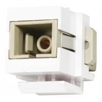 MONOPRICE Fiber Optic Keystone Jack: Coupler, Fiber Optic Couplers, 1 Ports, White, SC, Fiber Optic (MPN 2876)
