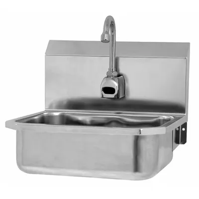 SANI-LAV Hand Sink: 1 Stations, 5 in Bowl Dp, 14 in Bowl Lg, 11 in Bowl Wd, Faucet Included - One-Station Wall-Mounted Hand Sinks with Faucets