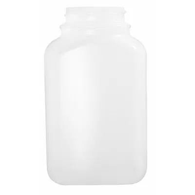 QORPAK Bottle: 250 mL, 8.5 fl oz, HDPE, Natural, 43-400 mm Screw Closure Size - HDPE Rectangular Lab Bottles