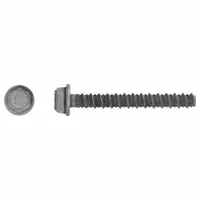 This heavy-duty hex-head concrete screw anchor is made from Grade 5 steel with a self-threading tip for installation into concrete, block, or brick. It features an external hex drive and is removable. Supplied in a 50-pack with inch measurements
