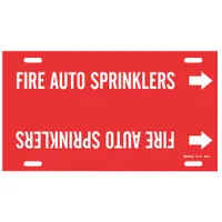 Pipe Marker: Fire Auto Sprinklers, Red, White, Fits 10 to 15 in Pipe O.D., 1 Pipe Markers (MPN 4059-H)