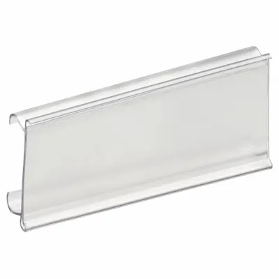 AIGNER Label Holder: 3 in x 1 1/4 in, Clear, Slide-In, 25 Label Holders, Snap-On - Snap-On Label Holders