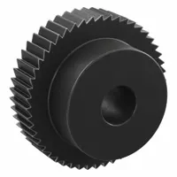 Ratchet Gear: 3.14 Pitch, 50 Teeth, 12 mm Bore Dia, Black Oxide-Coated Steel, 50 mm Outside Dia (MPN SRTB1-50)
