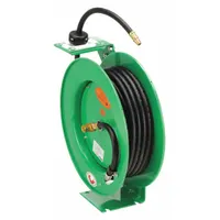 Spring Return Hose Reel: 33 ft (3/8 in I.D.), 3/8 in MNPT x 1/4 in MNPT, 300 psi Max Op Pressure