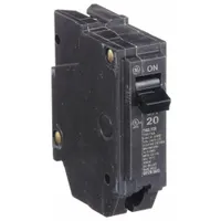 GE Miniature Circuit Breaker: THQL, 20 A, 120/240V AC, Single Phase, 10kA at 120/240V AC, Std (MPN THQL1120)