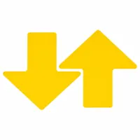 Floor Marking Tape: Arrow, Solid, Yellow, 3 in x 8 in, 0.008 in Tape Thick, Brady, 50 PK (MPN 175651)