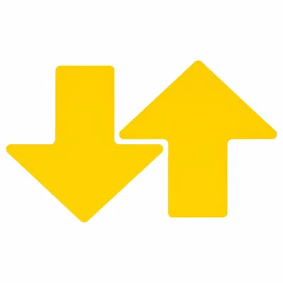 BRADY Floor Marking Tape: Arrow, Solid, Yellow, 3 in x 8 in, 0.008 in Tape Thick - Arrow-Shaped Floor Marking Tape