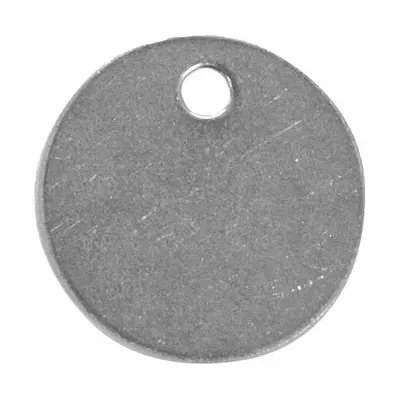 C.H. HANSON Blank Tag: Stainless Steel, 1 3/8 in Dia, Silver, 0.04 in Thick, Round - General Purpose Blank Valve Tags
