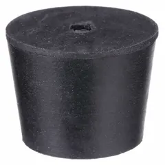 APPROVED VENDOR SBR Rubber Stopper, Size 3, Black, 24 mm Top Dia, 18 mm Bottom Dia, 25 mm Overall Ht