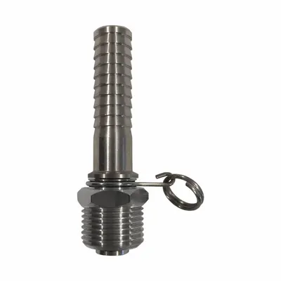 SANI-LAV Stainless Steel Barb Hose Adapter with Trigger Lock Ring - Faucet Sprayer Hose Adapters
