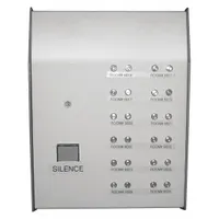 This steel exit door alarm keypad operates on 12V DC and measures 2 inches wide by 8-1/4 inches high. It is designed for use in exit door alarm systems to control and monitor door security in commercial or industrial facilities