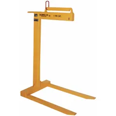Fixed-type pallet lifter with 36 in fork length and 6,000 lb maximum load capacity. Designed for overhead crane or hoist lifting of palletized loads in warehouses, manufacturing plants, and distribution centers.