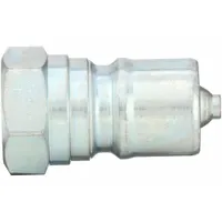 Steel hydraulic quick-connect coupling plug with 1/8"-27 thread size and 3 lpm maximum flow rate. Nitrile seal material. Used in fluid power systems for rapid connection and disconnection of hydraulic lines in industrial machinery, mobile equipment, and hydraulic tools