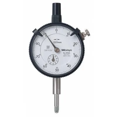 MITUTOYO Dial Indicator: 0.01 mm to 10 mm, Metric, Vertical, 0.01 mm Accuracy - Continuous Reading Back Lug Dial Indicators
