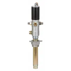 Pump-only unit for air-powered transfer of medium-viscosity fluids up to 850 cps. Delivers a maximum flow rate of 3.7 gpm. Suitable for dispensing lubricants, oils, and similar non-corrosive liquids from standard drums.