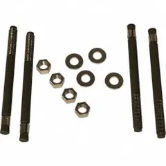 This mounting fastener is designed for securing pedestals in cured cement for gate operator installations. It is an unpainted carbon steel nut with a 10-inch overall height, providing stable anchoring for pedestrian or vehicle gate systems in commercial and industrial settings.