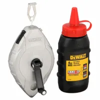 DEWALT Chalk Line Reel: 3:1, 100 ft Line Lg, Silver, 4 oz Fill Wt, Turn Cap Door, Red (MPN DWHT47255L)