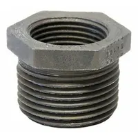 This ANVIL fitting is a steel, Class 6000 extreme-pressure zinc-galvanized pipe fitting configured as a straight reducer from 1 in to 3/4 in. It does not include pre-applied thread sealant, requiring field-applied sealant for installation. Used in high-pressure industrial piping systems for connecting and reducing pipe size