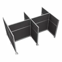 VERSARE Cubicle Kit: 72 in Overall Ht, 48 in_72 in Overall Wd, 8 Panels, Charcoal Gray, Fabric (MPN HPEK-4P4-S-DGY)