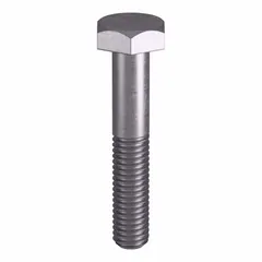 Grade B8 heavy hex bolt made from stainless steel, meeting ASTM A193 material standards and ASME B18.2.1 dimensional standards. Thread size 3/8"-16, length 2-1/4 inches. Sold in a pack of 10 without nut. Suitable for high-temperature and high-pressure applications such as flanged connections in piping systems, pressure vessels, and valve assemblies.