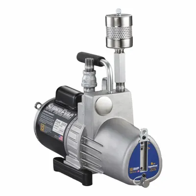 YELLOW JACKET Vacuum Pump: 8 cfm, 15 micron Ultimate Vacuum, 120V AC, Not A2L Compatible - Ammonia Refrigeration Evacuation Pumps