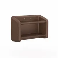 CORTECH Wall Shelf/Coat Rack: Brown, 24 in Overall Ht, 35 in Overall Wd, 15 in Overall Dp, 2 Shelves (MPN 7614BN)